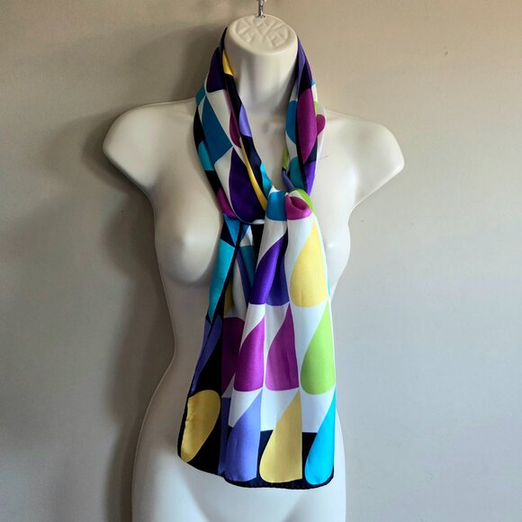 Oscar de la Renta multicolored long scarf. - Picture 6 of 6